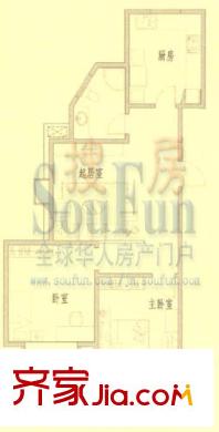 金色港灣戶型圖B-A 2室2廳1衛(wèi)