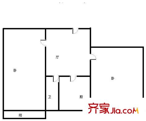 堤口路單位宿舍 2室 戶型圖