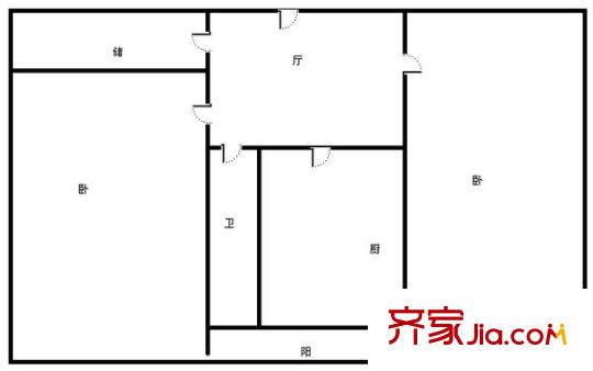 堤口路單位宿舍 2室 戶型圖