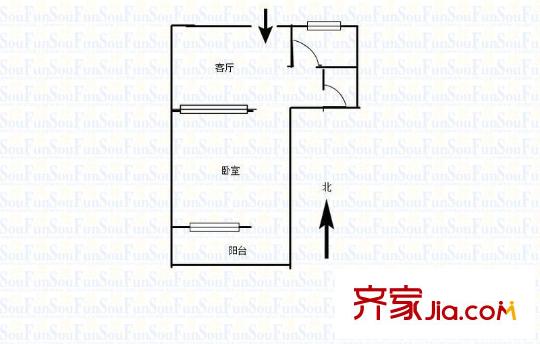 桃園小區(qū) 1室 戶(hù)型圖
