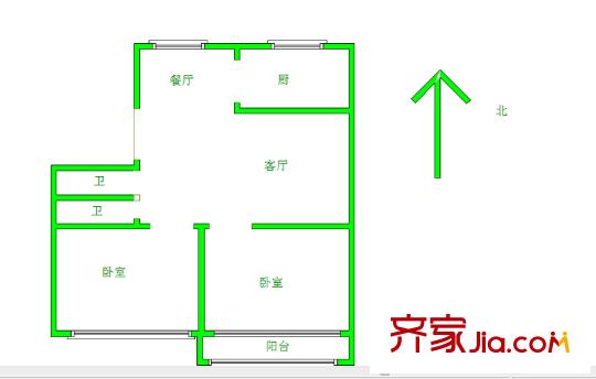 泉印蘭亭 2室 戶型圖