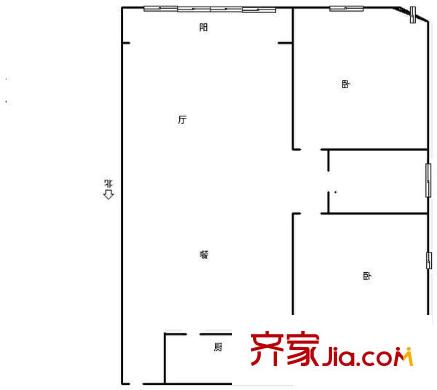 泉印蘭亭 2室 戶型圖