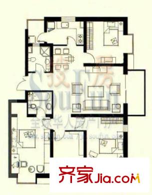 京魯山莊 4室  戶型圖