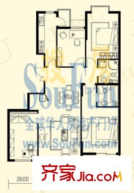 京魯山莊戶型圖V戶型 4室2廳2衛(wèi)