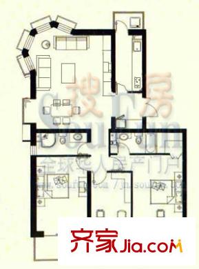 京魯山莊戶型圖功能體驗(yàn)宜居 3室2廳2衛(wèi)