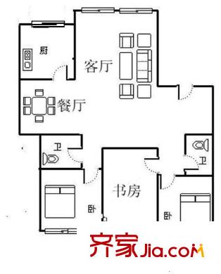泉印蘭亭 3室 戶型圖