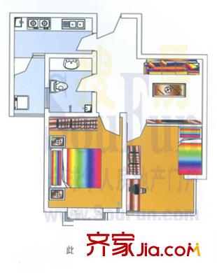 魯鐵花樣年華 2室 戶型圖