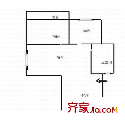 百興家園 2居室 戶型圖