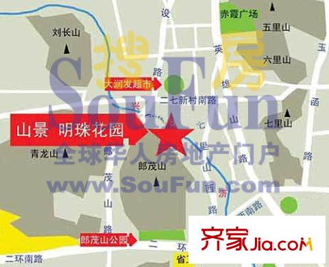 山景明珠花園交通圖