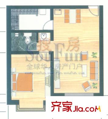 山景明珠花園戶型圖14號(hào)樓戶型1 3室