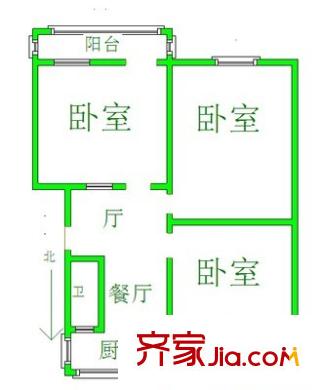 葡萄園小區(qū)戶型圖 3室 戶型圖 3室1廳1衛(wèi)1廚