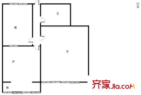 陳莊大街宿舍 1室 戶(hù)型圖