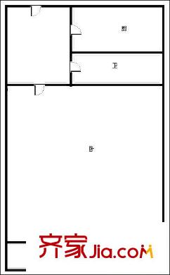 陳莊大街宿舍1室 戶(hù)型圖