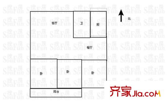 白馬家園 3室 戶(hù)型圖
