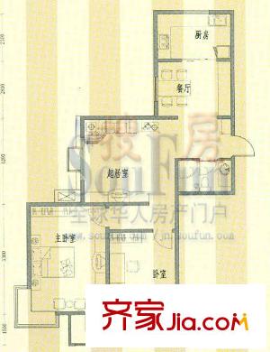 金色港灣戶型圖兩室兩廳一衛(wèi) 2室2廳1衛(wèi)