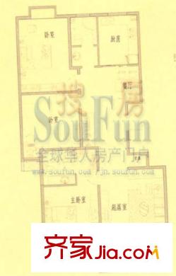 金色港灣戶型圖B-H 3室2廳2衛(wèi)