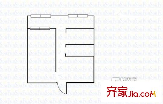 堤口路單位宿舍  1室 戶型圖