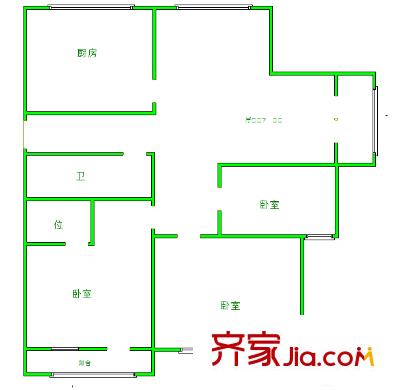五環(huán)花苑 3室 戶型圖