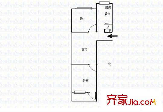 桃園小區(qū) 2室 戶(hù)型圖