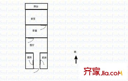 樂(lè)山小區(qū) 2室 戶型圖