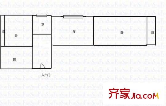 樂(lè)山小區(qū) 2室 戶型圖