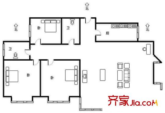 泉印蘭亭 3室 戶型圖