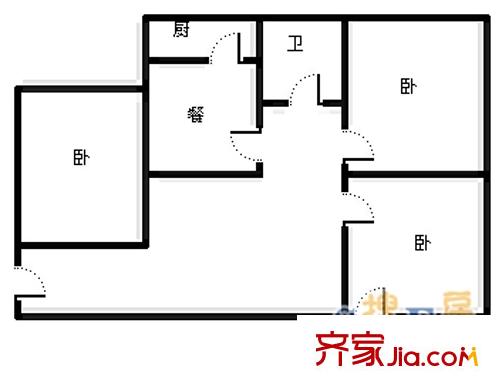 化纖小區(qū)戶型圖3室 戶型圖 3室2廳1衛(wèi)1廚