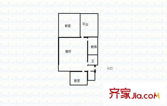 百興家園 2室 戶型圖