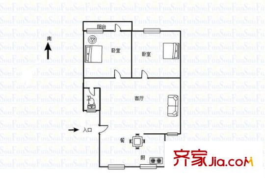 百興家園 2室 戶型圖