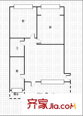 新天地小區(qū) 2室 戶型圖