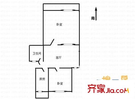明星小區(qū)戶型圖2室 戶型圖 2室1廳1衛(wèi)1廚