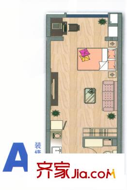 海蔚廣場 1室 戶型圖