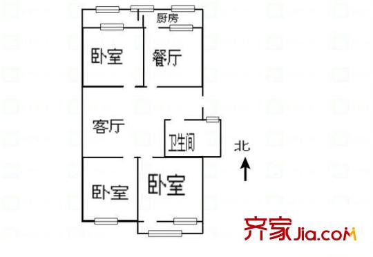 裕园小区 3室 户型图