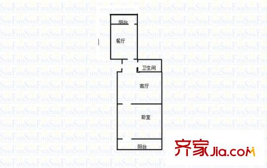 裕園小區(qū) 2室 戶(hù)型圖