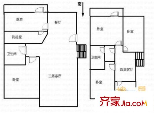 金河鳳鳴山莊戶型圖鳳鳴山莊 4室 戶型圖 4室2廳3衛(wèi)1廚