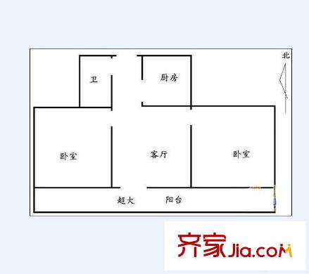 鴻建花園 2室 戶型圖