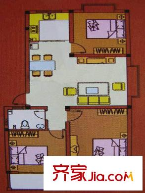 城投美里新居戶型圖戶型圖 3室2廳1衛(wèi)