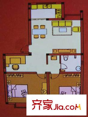 城投美里新居戶型圖戶型圖 2室2廳1衛(wèi)