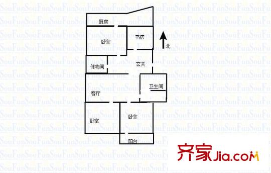 樂(lè)山小區(qū) 3室 戶型圖