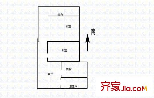 德裕家園 2室 戶型圖