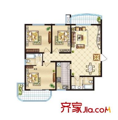 蓋佳花園 3室 戶型圖