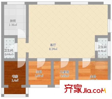 蓋佳花園 4室 戶型圖