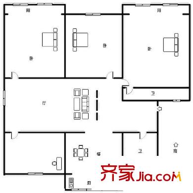 新龍家園4室戶型圖