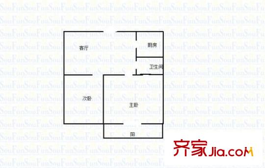 明星小區(qū) 2室 戶型圖