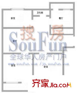 西苑小區(qū)戶型圖三室兩廳一衛(wèi)戶型 3室2廳1衛(wèi)
