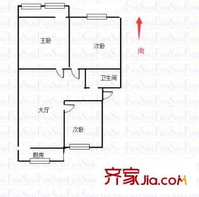 閔子騫路單位宿舍 3室 戶型圖