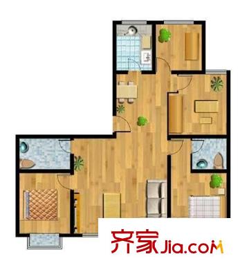 金河鳳鳴山莊戶型圖鳳鳴山莊 4居室 戶型圖 4室2廳2衛(wèi)1廚