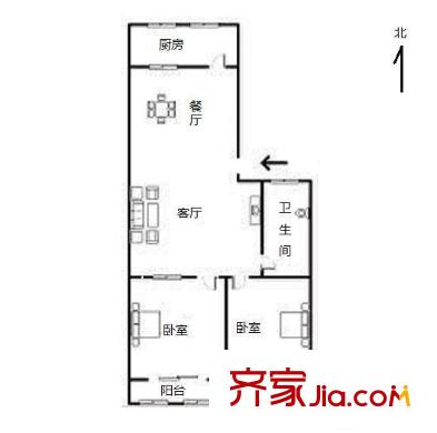 鴻建花園 2室 戶型圖
