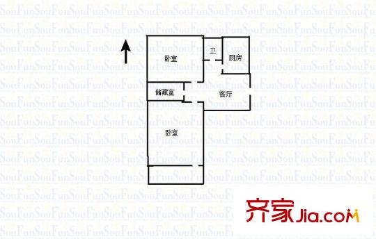 鴻建花園 3室 戶型圖
