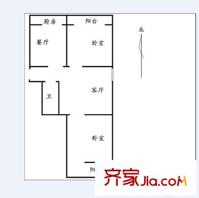 鴻建花園 2室 戶型圖
